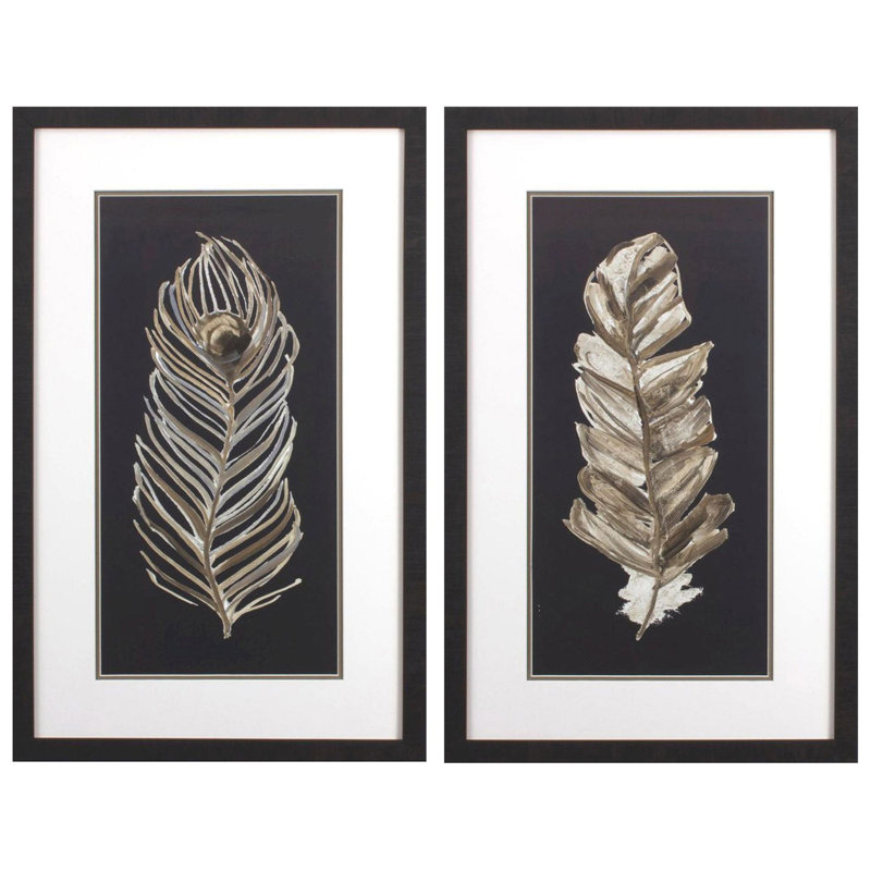 Plume douce sur fond noir, art encadré