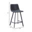 Tabouret de comptoir 35 po avec assise et repose-pieds en acier inoxydable-1563226210