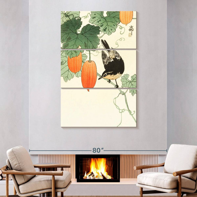 Brampt Bird And Khaki, 74" H x 48" W