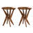 Jahey Solid Wood Crossed Legs Round End Table with Smooth Top and Sturdy Four-Leg Base-831869902