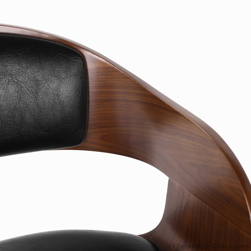 Tabouret en similicuir revêtu de tissu d'ameublement, Marron foncé, Noir
