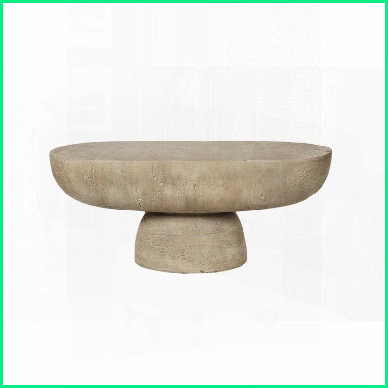 Table basse ovale crème et moderne pour le salon, 36 x 24 x 15 po, convient à tous les styles de décoration