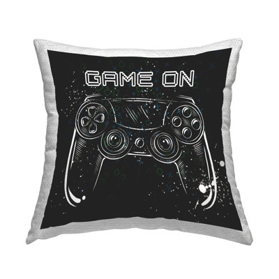 Stupell Industries Black Game On Controller Printed Outdoor Throw Pillow Design By Logic Nerds