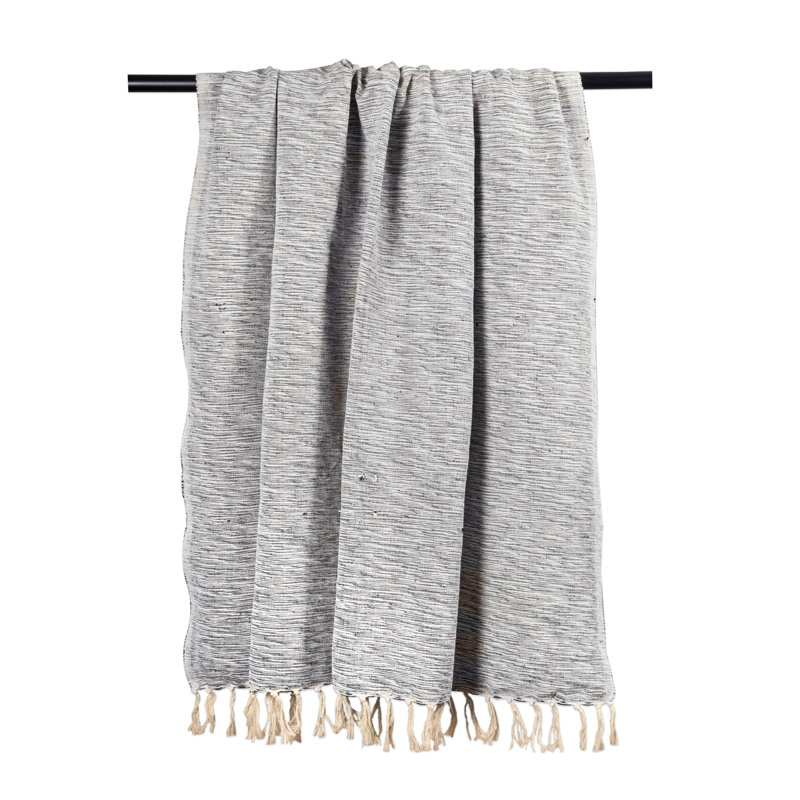 Hand Woven Throw Blanket, Black