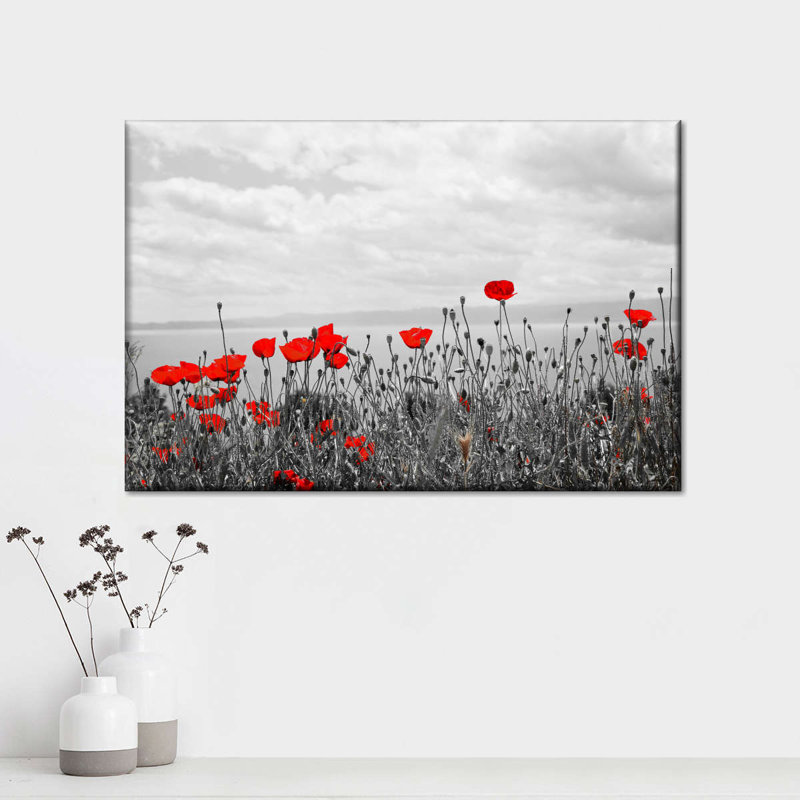 «Poppies Red Poppy Field Pop», reproduction sur toile, H 8 po x l 12 po x P 1 po