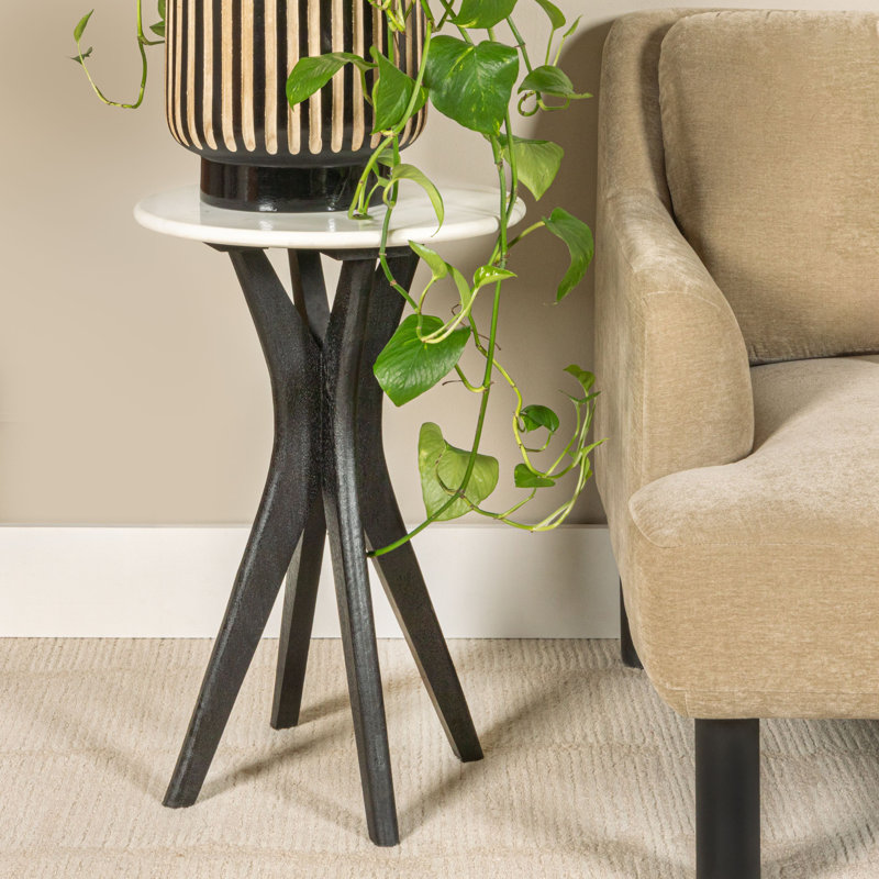 Table d'appoint Owen, Noir/Ivoire