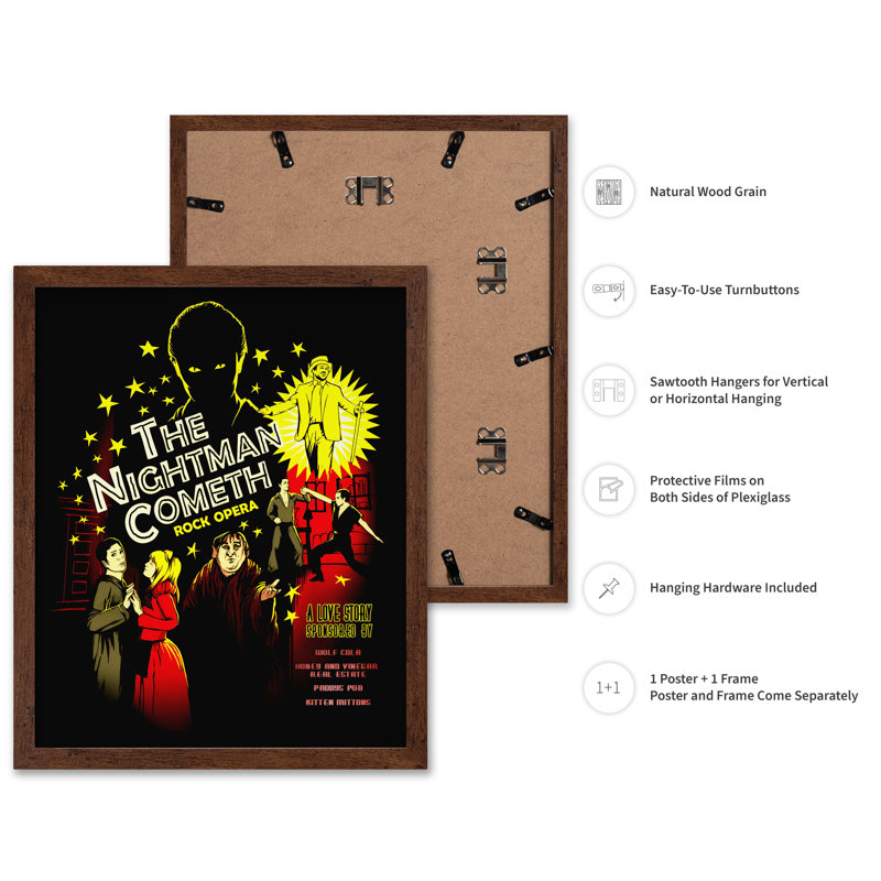 Nightman Cometh, Affiche, H 08 po x l 10 po, Encadrement brun