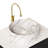 14"Bathroom Round Ceramic Sink With Stone Pattern, No Faucet, Matte White-533514381