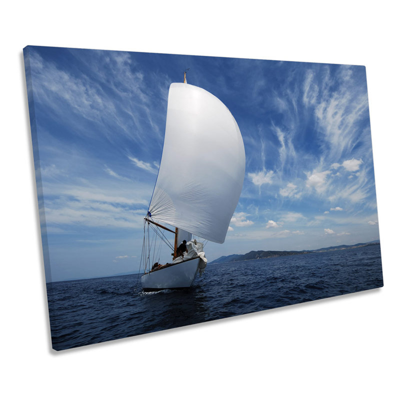 Sail Boat Yacht Seascape - Wrapped Canvas Art Prints, 81.3cm H x 121.9cm W