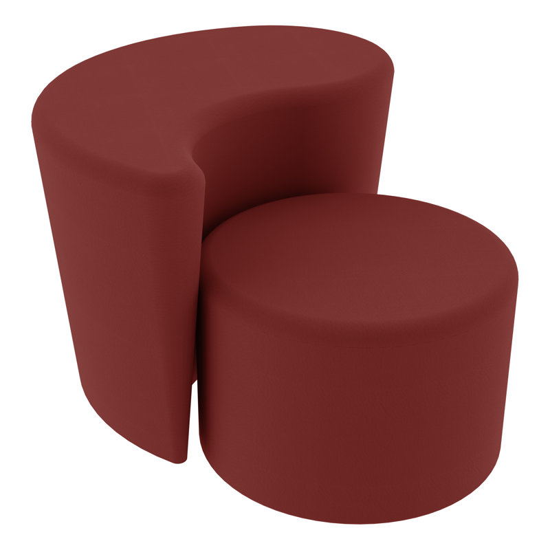 Tabouret cylindrique structuré en savoir plus, H 18 po x l 18 po x P 18 po, Bourgogne