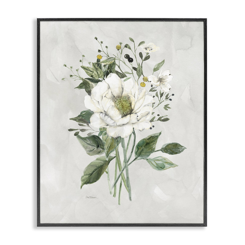 Flower Bundle Giclee Art by Carol Robinson, 30" H x 24" W, Midnight Black Framed Giclee