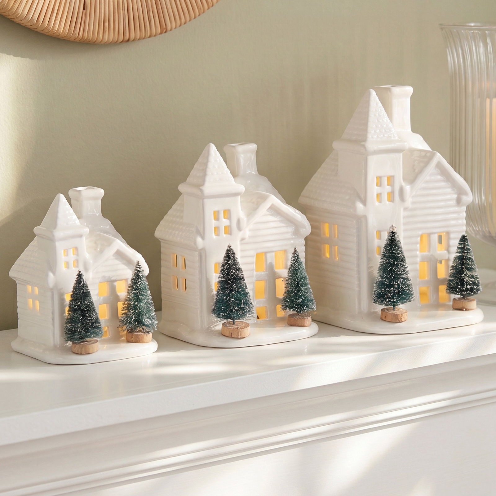 Ceramic Christmas Village Cityscape Accent