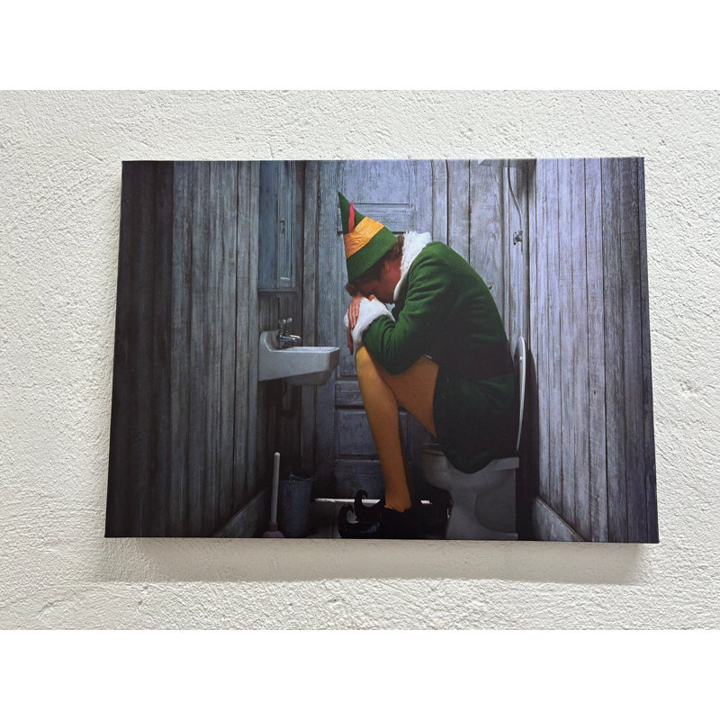 Toile imprimée: art mural comique, salle de bain, 1P, 47,3 po H x 67 po l
