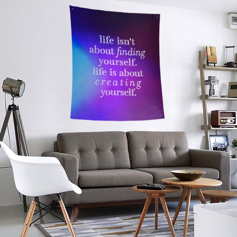 Tapisserie en polyester à créer vous-même quote, H 60 po x l 51 po, Bleu / mauve