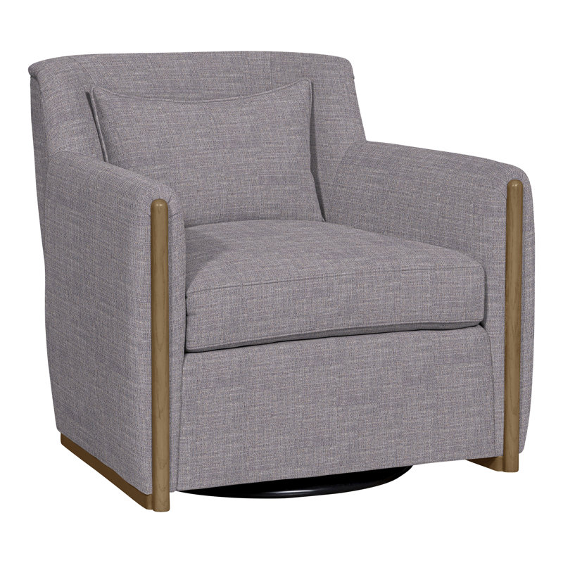 Thom Filicia Home Upholstered Swivel Armchair, Nomad Slate Crypton® Chenille, Hampton