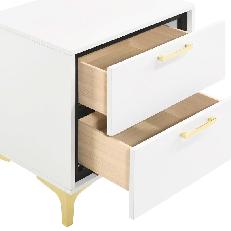 Nightstand With 2 Drawers For Bedroom - Spacious Storage, Design, Joints Feature In Drawers, Ample Storage Space, Style,