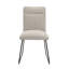 Ensemble de 2 chaises d'appoint rembourrées en tissu beige avec pieds noirs