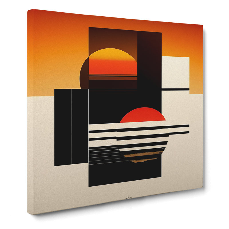 Japanese Sunset Suprematism No.1 - Wrapped Canvas, 50cm H x 50cm W x 3cm D