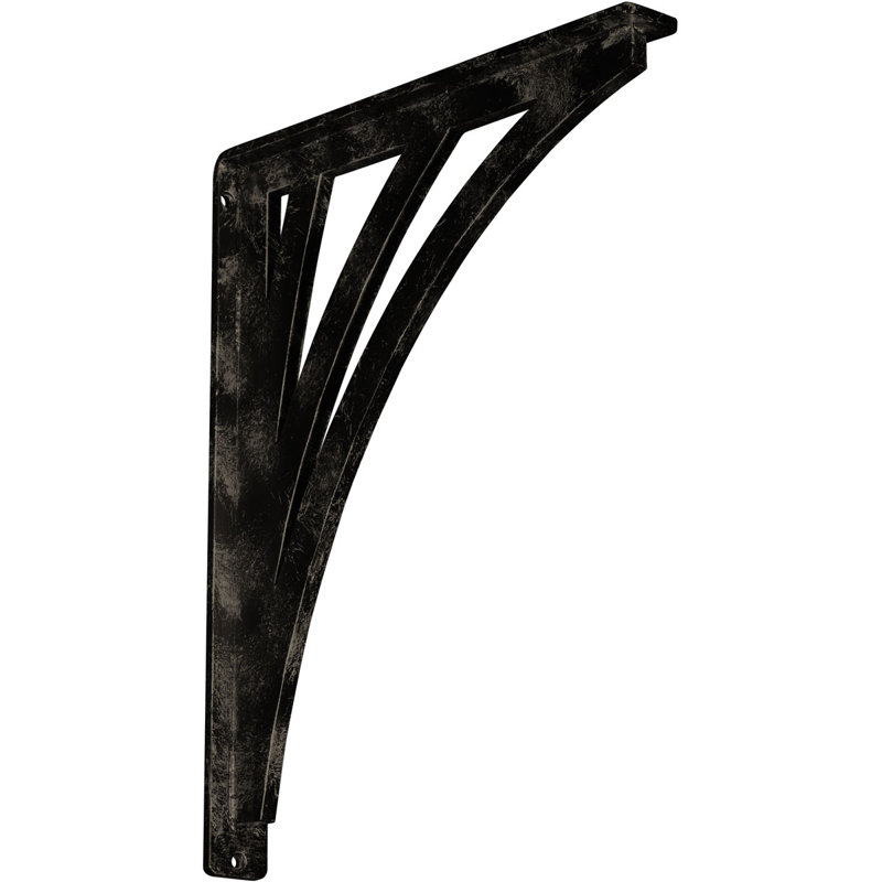 Support en fer forgé Nevio, H 15 po x l 1,5 po x p 12 po, Or pâle antique