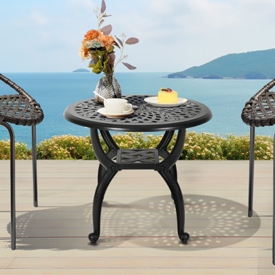 Lockbourne Aluminum Bistro Table by Charlton Home
