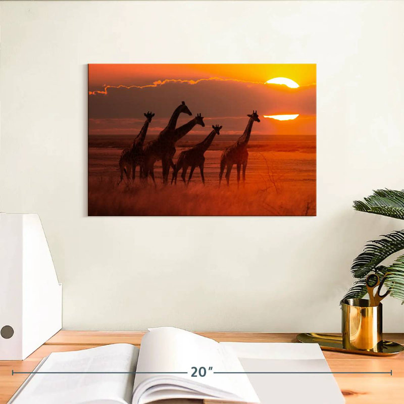 Brampt, girafes d'Afrique itinérantes, H 8 po x l 12 po