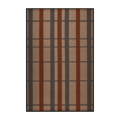 Machine Washable Checkered Black Area Rug