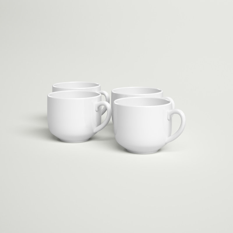 Ensemble de 4 tasses à café Plainfield, Blanc