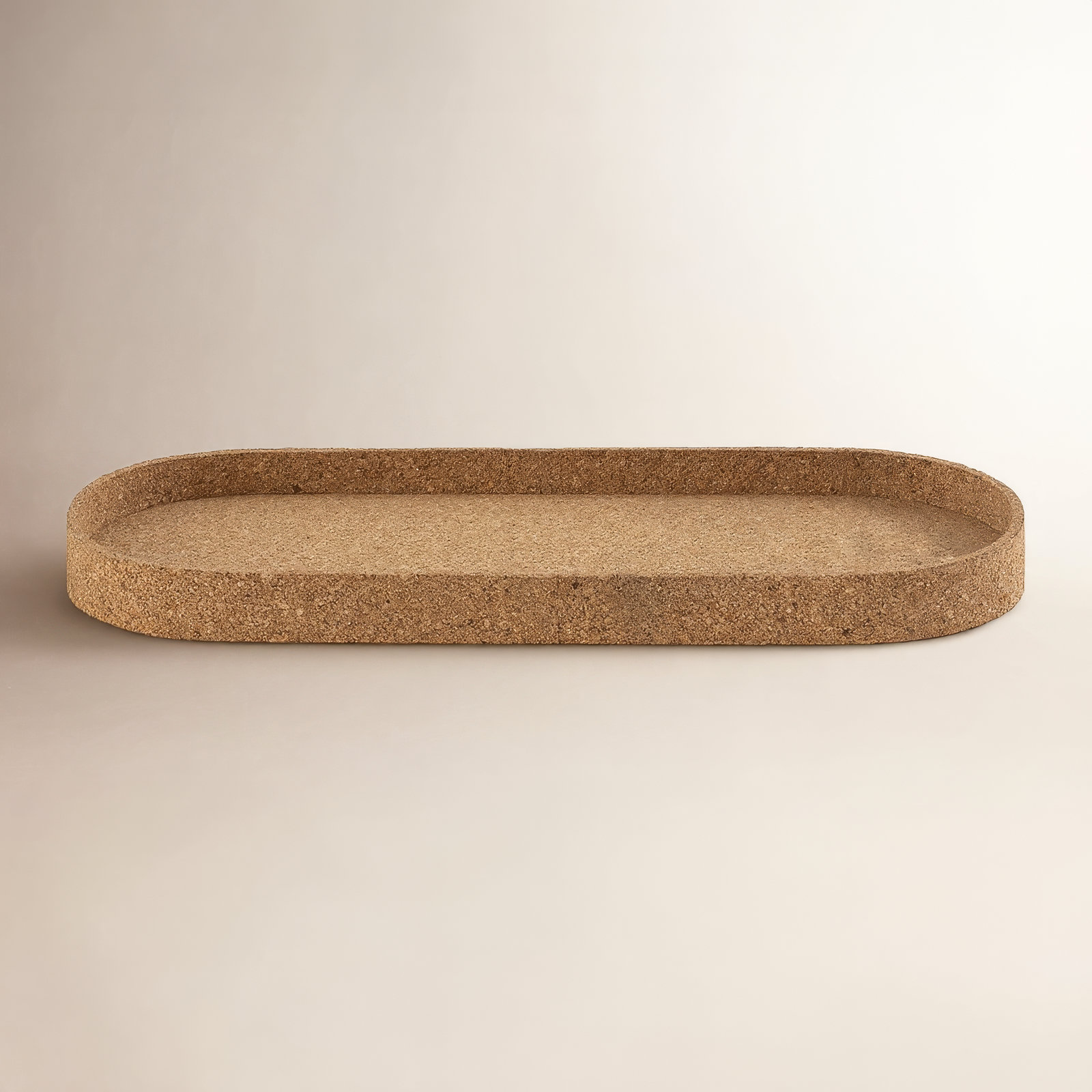Oval Cork Decorative Tray, 8"Wx20.5"Dx1.25"H