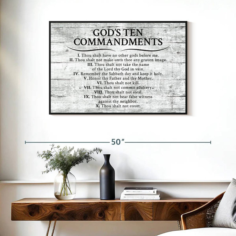 Tergel Ten Commandments - gris, H 25 po x l 37 po