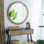 Miroir rond en bois avec cadre perlé
