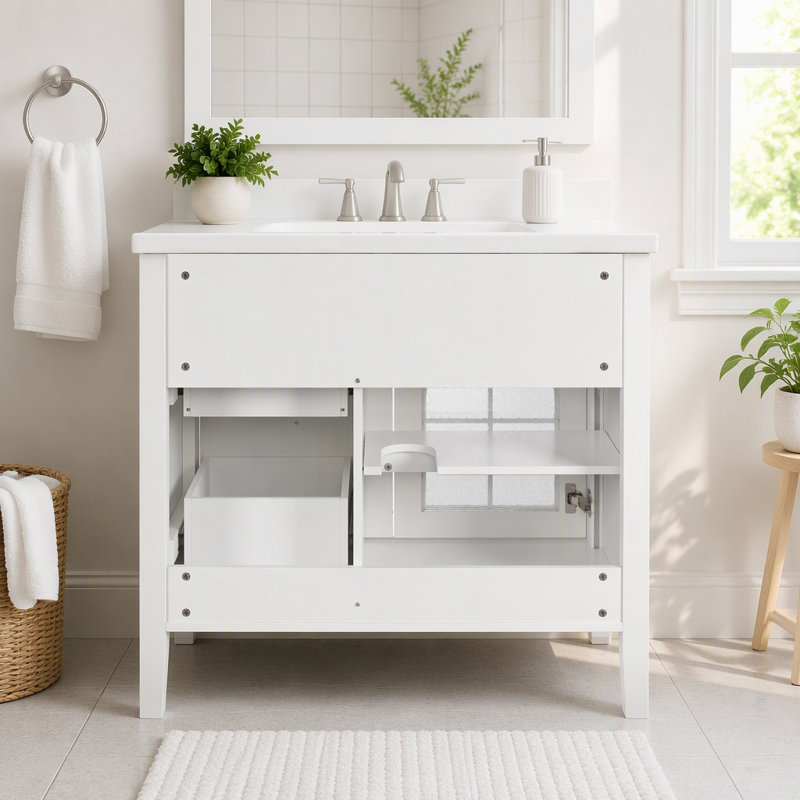 Armoire de salle de bain 35,6 po, White  +Only Cabinet+1door
