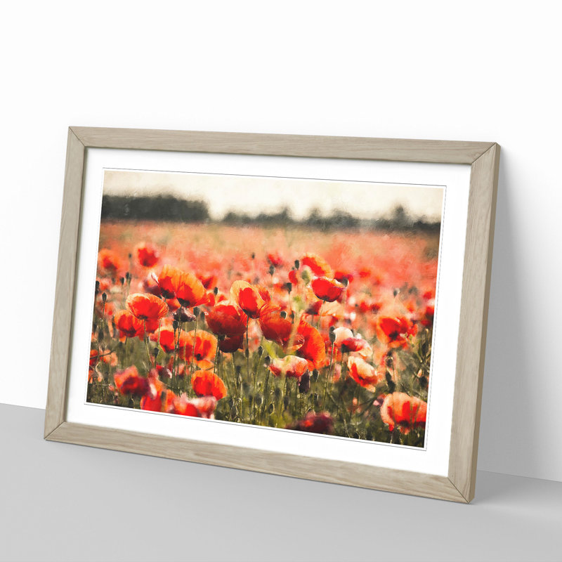 Field of Poppies Vol.1 - Framed Print, Oak Framed, 27cm H x 36cm W x 2cm D