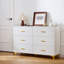 Six Drawers, Golden Straight Aluminum Handle, Golden Triangle Legs, White Locker