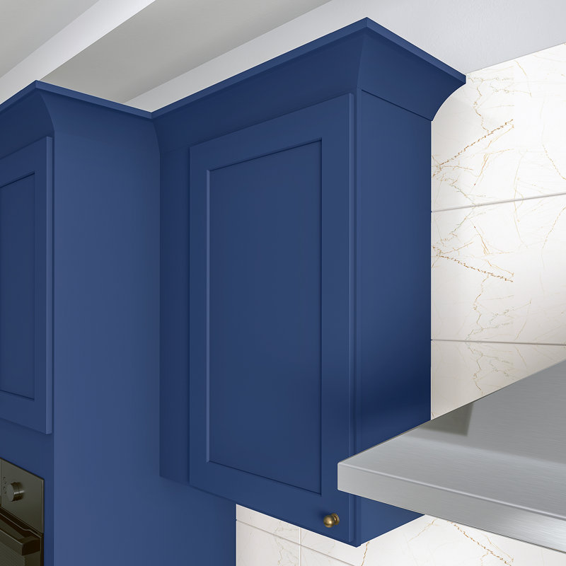 Armoire de cuisine en bois massif prête à assembler, H 36 po x l 21 po x P 12 po, Shaker bleu