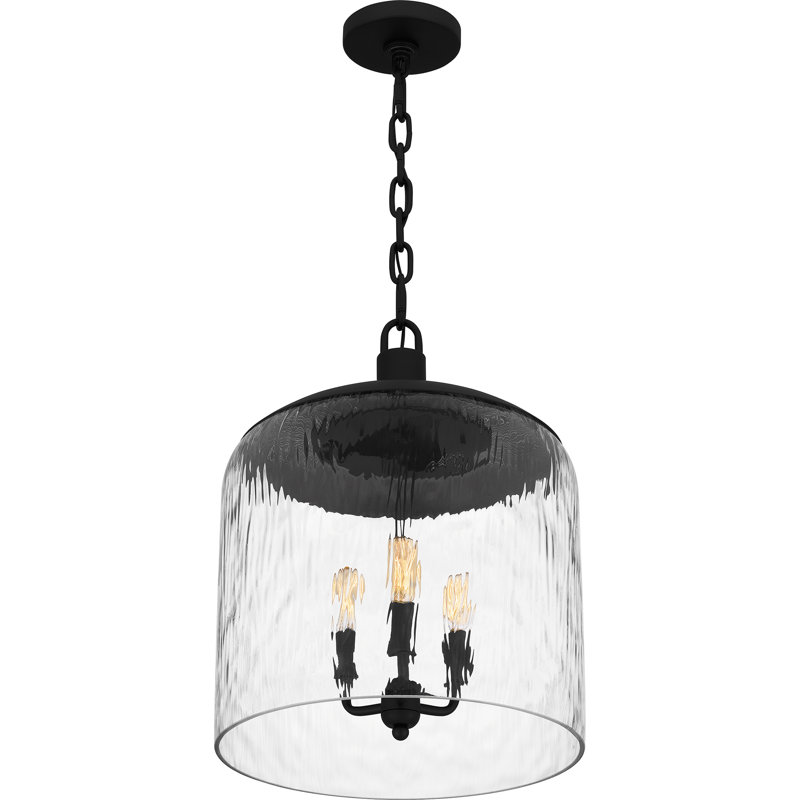 Bernan 3-Light Brushed Nickel Pendant Light, Noir mat