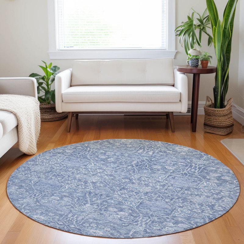 Tapis intérieur / extérieur bleu Mila , 8 pi x 8 pi