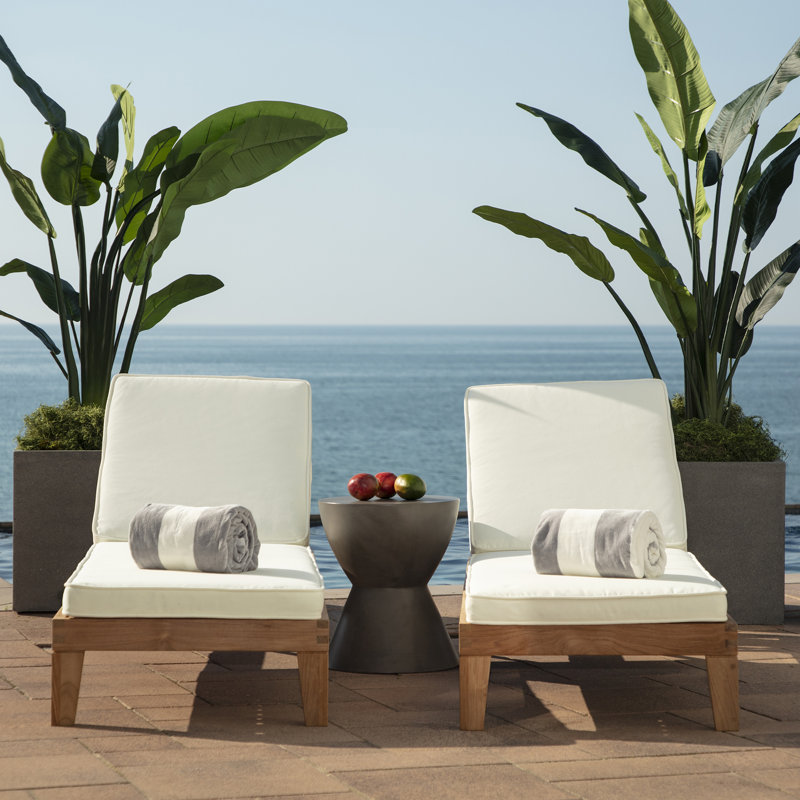 ARDEN Foam Outdoor Double Welted Chaise Lounge Cushion, 21 x 72, made with ProFoam, Rain-proof, Fade Resistant, Cream