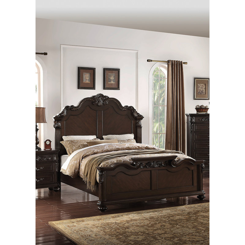 Mobilier de chambre à coucher de style traditionnel de style très grand lit de style oriental avec pieds en oignon