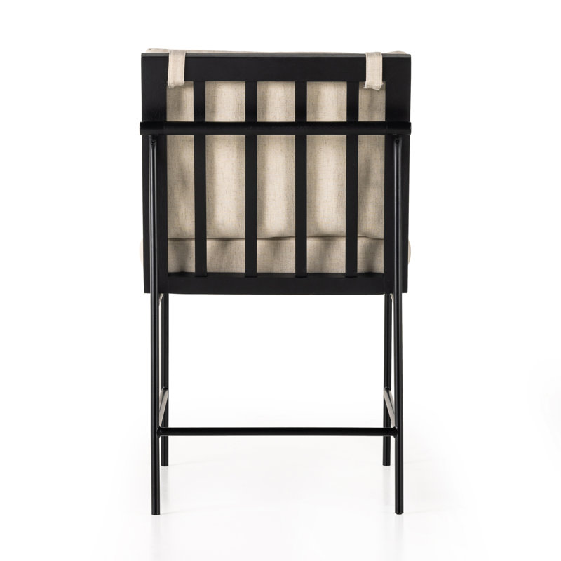 Crete Polyester Blend Upholstered Side Chair, Saville Flax/Brushed Ebony