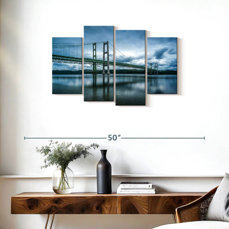 Lilie nuageux, pont Tacoma Narrows, H 22 po x l 36 po
