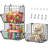 Wall Mount Storage Baskets, 3-Tier Wire Organizer with Hooks, Black