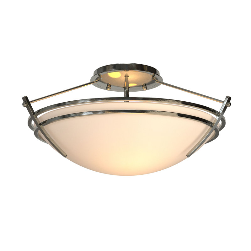 Plafonnier semi-encastré 16,4 po Tryne, Opale, Sterling