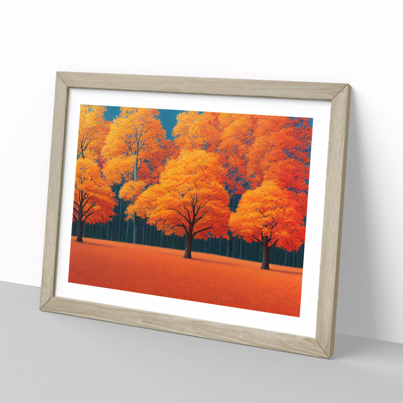 XH1022-8996X The Spirited Autumn Forest - Single Picture Frame Print, Oak, 46cm H x 64cm W x 2cm D