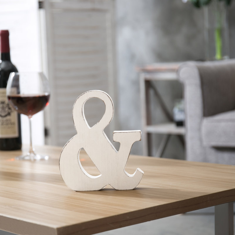Text & Numbers Letter Block, White
