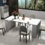 Table de salle à manger extensible rectangulaire avec console multifonctionnelle H 30,71 po x P 20,08 po x l 35,43 po Blanc-251248564-245650787