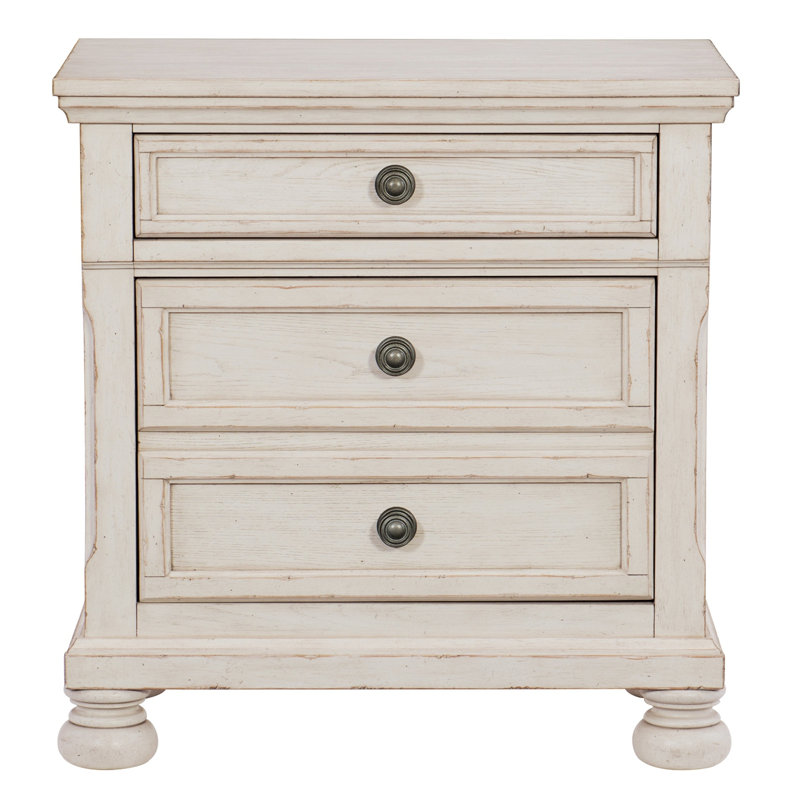 Dianna 28'' W Plywood / Laminate Board Nightstand, Antique White