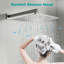 Pomme de douche à pluie murale carrée 10 po - Panneau de douche de salle de bain haut débit avec face, nickel brossé-130477085