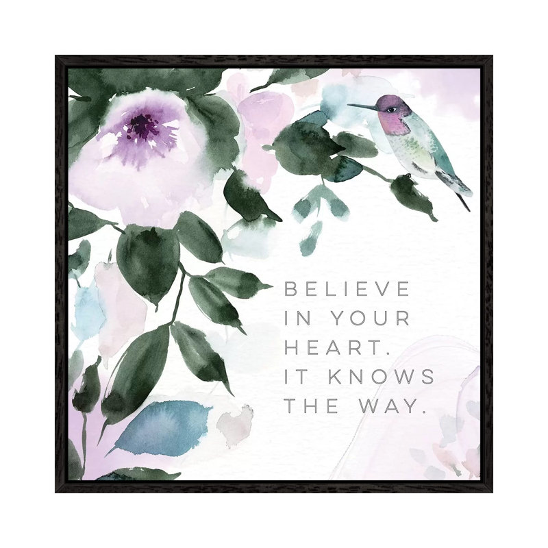 Believe In Your Heart by Stephanie Ryan - Print on Canvas, 66.04cm H x 66.04cm W x 3.81cm D, Black Floater Framed