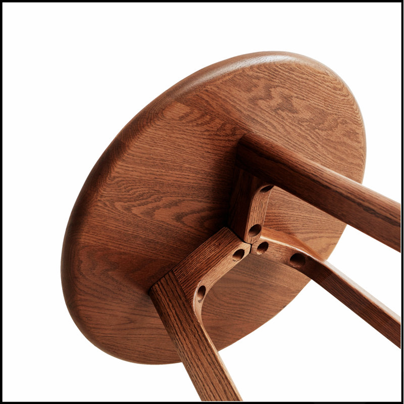 Table d'appoint ronde - Petite table d'appoint en chêne massif pour salon, chambre et balcon, facile à assembler et durable