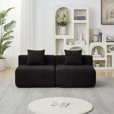 65" Modern Symmetrical Modular Sectional Sofa with 2 pillows